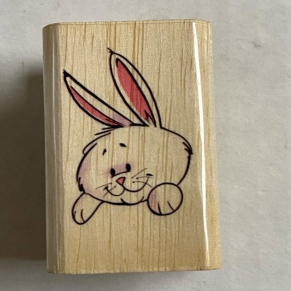 Easter Bunny Wooden Stamp Scrapbooking Arts Holiday Wood Mount  Crafts DIY Card